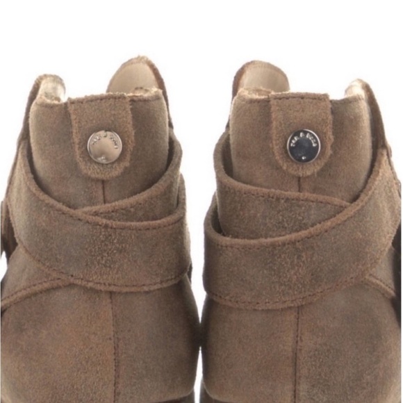 RAG & BONE Brown Suede Harrow Moto Ankle Bootie - Picture 4 of 8